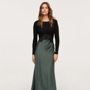 NWT Mango Contrasting Satin Dress